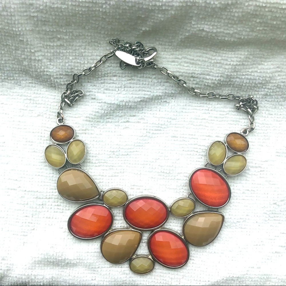 Coral & Taupe accent necklace